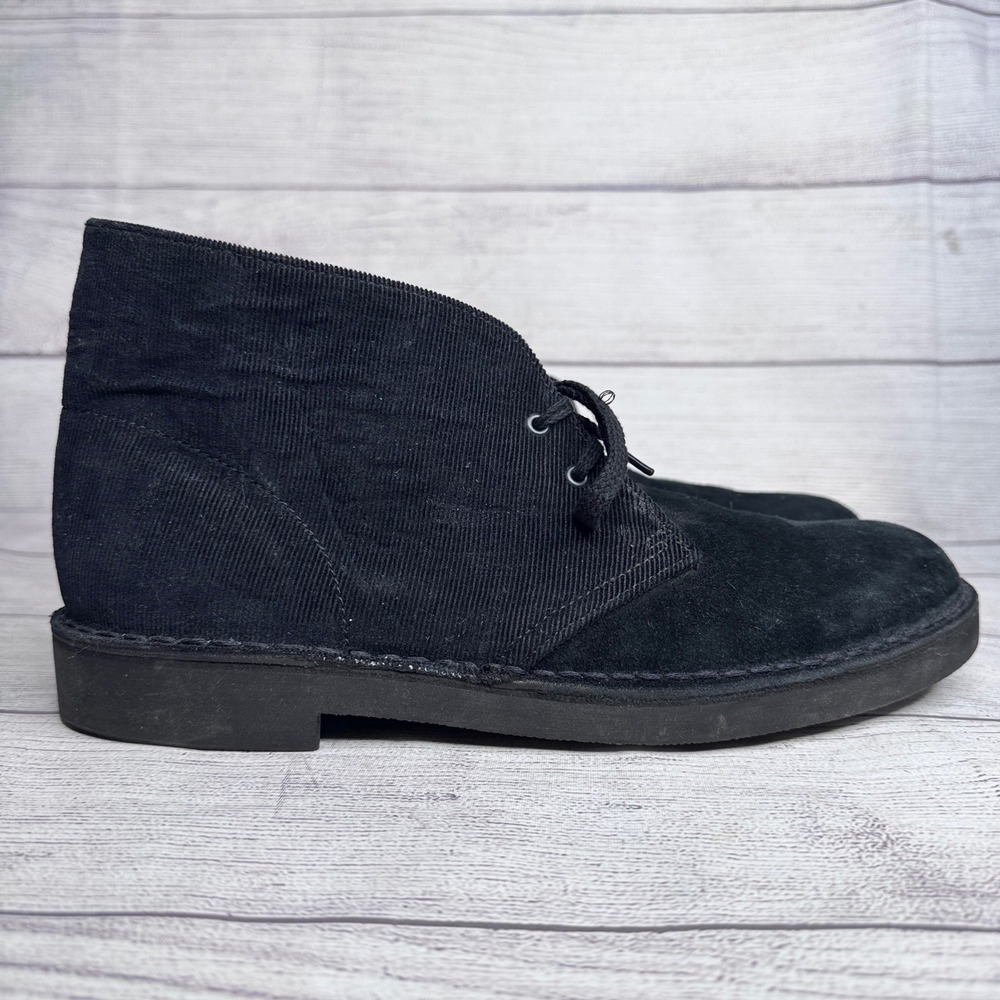 Clarks Mens Black Suede Corduroy Desert Chukka Boots 261396547090 Size 10 M